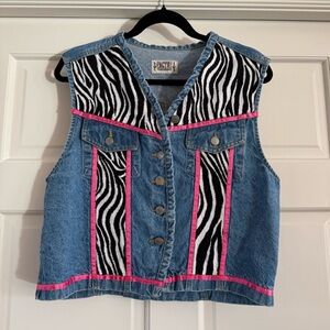 Cactus Jean Jacket Vest 90’s Pink Zebra
